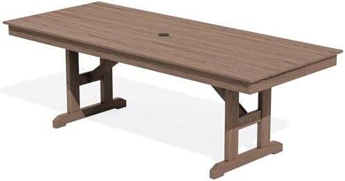 SERWALL Outdoor 84" HDPE Rectangular Dining Table by SERWALL