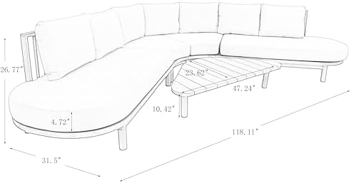 Merax Outdoor 5 Piece Half- Moon Sofa - Image 7