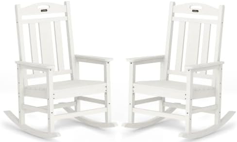 Oversized Outdoor Rocking Chairs, High Back Patio Rockers by CIOKEA