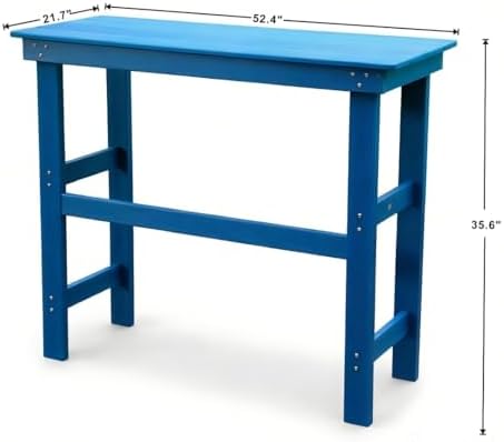 52.4'' Rectangle Outdoor Bar Table, Patio Counter Height Bar Table, HDPE - Image 2
