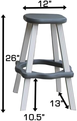 Single Bar Set Includes 2 Barstools Deep Grey Top & Warm Grey Base Ideal - Image 5