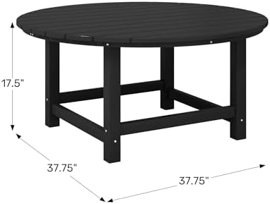 Malibu Low Outdoor HDPE Round Patio Coffee Table - Image 2