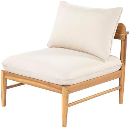 Outdoor Acacia Wood Armless Sofa by Unknown