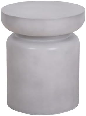 Afterglow Outdoor Round Side Table, 14.6" Modern Accent End Table, Decorative by Afterglow