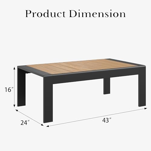 Outdoor Rectangle Patio Aluminum Coffee Tables - Image 3