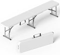 VSOAEIL 6 Foot Folding Bench, 6 FT Foldable Plastic Bench Indoor & Outdoor by Home