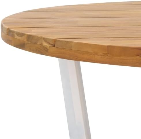 SAFAVIEH Outdoor Leo Wood Coffee Table, 39.4" Natural/White PAT7319A - Image 4