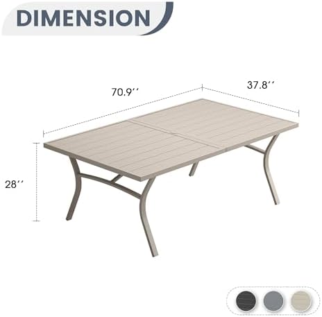 VICLLAX 70.9" Patio Dining Table - Image 3