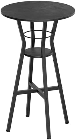 YATINEY Bar Table, 2-Tier Round High Top Table, Pub Table, Home Bar Counter by Yatiney
