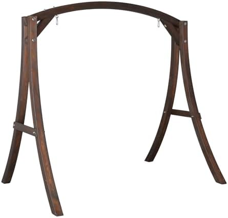 VINGLI 6.7FT Wooden Porch Swing Frame, 1000-lb A-Frame Stand by VINGLI