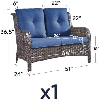 Pop Patio 2-Seater Sofa Outdoor Loveseat - Image 3