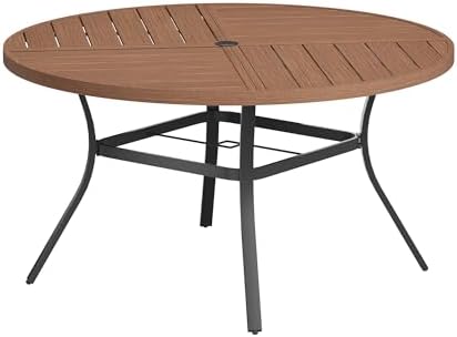 VICLLAX Round Patio Table with Adjustable Umbrella Hole by HOME