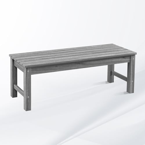 47" Outdoor Bench for 2-Person, 700 LBS Capacity, Light Grey by PsilvamGardenFurniture