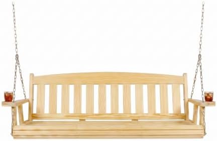 Amish Casual Heavy Duty Mission Treated Porch Swing, Unfinished, 8Ft Chains by AmishCasual