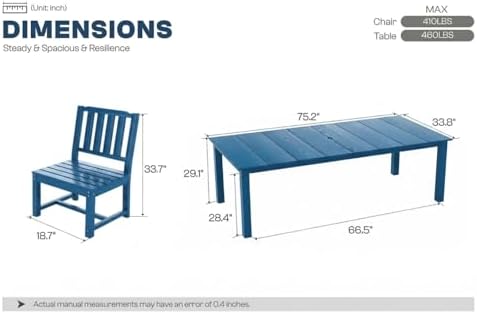 Perli™ 5-Piece Outdoor Dining Set, All-Weather HDPE Patio Furniture - Image 3