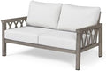 Outdoor Aluminum Loveseat Sofa, 2-Seat Patio Sofa by SeeHill