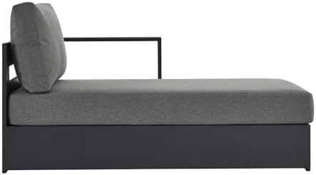 Modway Tahoe Powder-Coated Aluminum Outdoor Chaise Lounge in Gray Charcoal - Image 4