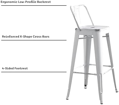AC Pacific 30” Metal Barstool Set of 2 – Country Rustic Style - Image 5