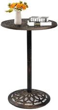 VINGLI 40" Outdoor Bar Table, High Top Table, Cast Aluminum Outdoor Pub Table by VINGLI