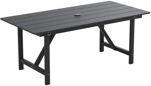 67'' HDPE Outdoor Dining Table for 6 Rectangular Patio Table for Yard Deck - Image 3