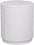 Afterglow Outdoor Round Side Table, 14.6" Retro Modern Fluted Accent End Table by Afterglow