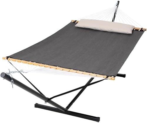 Hammocks for Outside with Stand, 450 lbs Capacity, Dark Gray by SUNCREAT