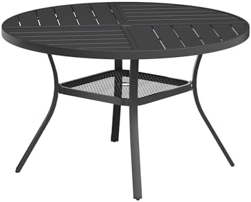 VICLLAX Round Patio Table with Adjustable Umbrella Hole by HOME