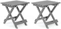 FUNBERRY Outdoor Folding Adirondack Side Table Set of 2, Patio End Table by FUNBERRY