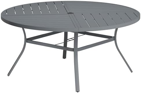 VICLLAX Round Patio Table with Adjustable Umbrella Hole by HOME