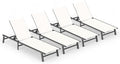 Ciokea Foldable Outdoor Lounge Chair Set of 4, No Assembly Aluminum Chaise by CIOKEA