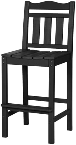 nalone Outdoor Bar Stool, HDPE Tall Adirondack Chair Bar Chair, Weather by NALONE