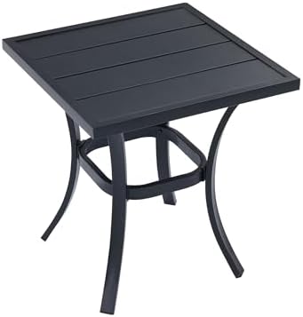 VICLLAX 18" Outdoor Side Table Small Patio End Table Square Bistro Coffee Table by HOME