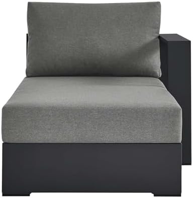 Modway Tahoe Powder-Coated Aluminum Outdoor Chaise Lounge in Gray Charcoal - Image 6