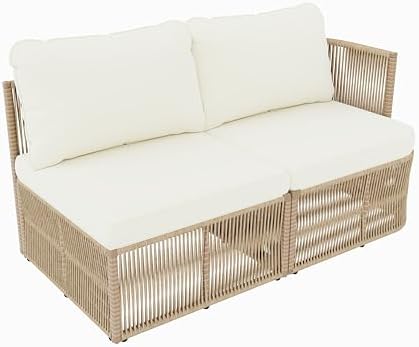 VilroCaz Outdoor PE Rattan Patio Furniture Sectional Sofa Set - Image 6