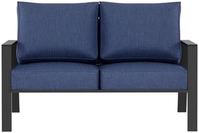 Aluminum Outdoor Loveseat, Oversized Patio Couch, Modern Sofa All Weather Metal by knocetx