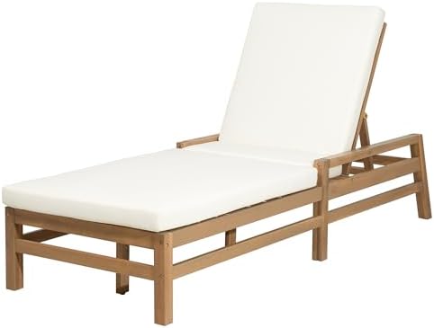 Outdoor Chaise Lounge Set of 2, Solid Wood Patio Recliner Chair - Image 7