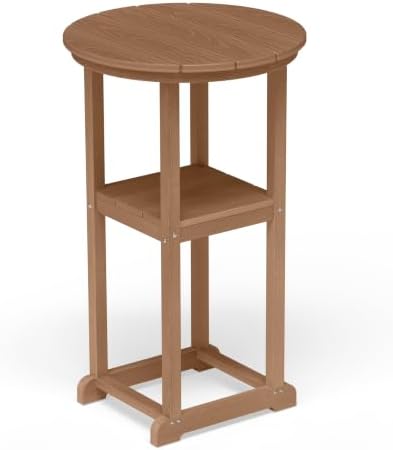 HDPE Outdoor Patio Bistro Round High Top Table, Bar Height by Suunyn