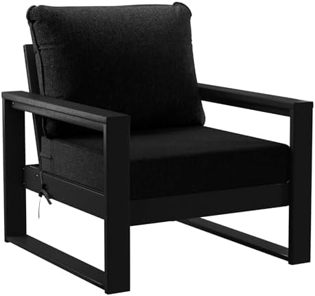 Rockaway 6-Piece Modern HDPE Outdoor Patio Furniture Sofa Conversation Set - Image 3