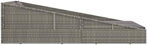 2-Person Outdoor Daybed with Gray PE Rattan, 4 Seat Cushions and 2 Pillows - Image 4