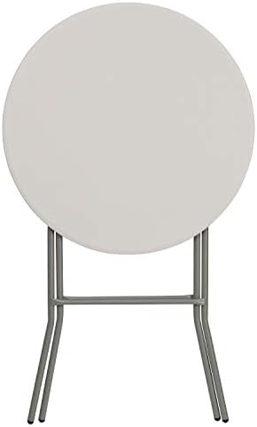 Flash Furniture 2.63 ft Plastic Round Folding Bar Table, Granite White - Image 6