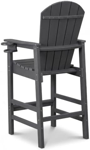 Patio Bar Chair Bar Stool, Outdoor All Weather HDPE Height Adirondack Chair - Image 7