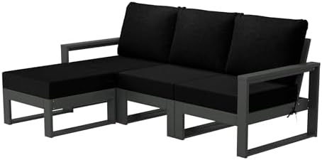 Rockaway 4-Piece Outdoor HDPE All-Weather Modern Deep Seating Patio Sofa by Costaelm