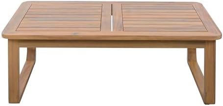 Merax Outdoor Acacia Wood Coffee Table, Durable Weather Resistant, Modern - Image 4