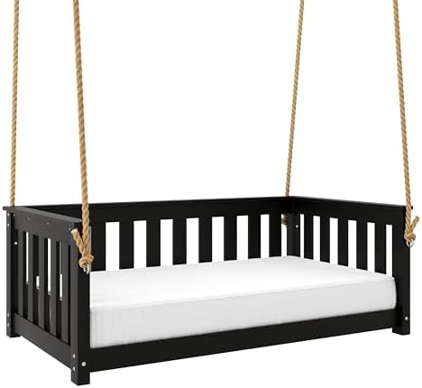 East Green Beckett Heavy Duty Poly Daybed Swing in Black, Crib Size - Image 5
