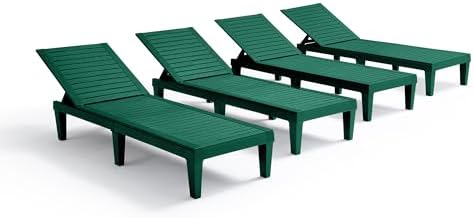 Nestl Lounge Chair Outdoor, Tanning Chair, Chaise Lounge Outdoor Set of 4 by Nestl