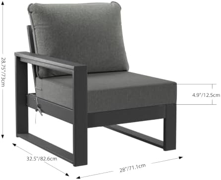 Rockaway Outdoor HDPE Left Arm Sectional Patio Corner Club Chair - Image 2