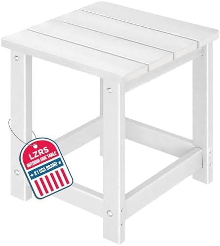 Patio Side Table, Heavy Duty HDPE Outdoor End Table by LZRSPET