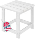 Patio Side Table, Heavy Duty HDPE Outdoor End Table by LZRSPET