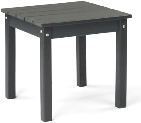 Gray 18in Square HDPE Adirondack Outdoor Side & End Table by Outvita