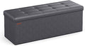 SONGMICS Storage Ottoman Bench, 43.3 Inches Folding Foot Rest Stool by SONGMICSbySONGMICSHOME